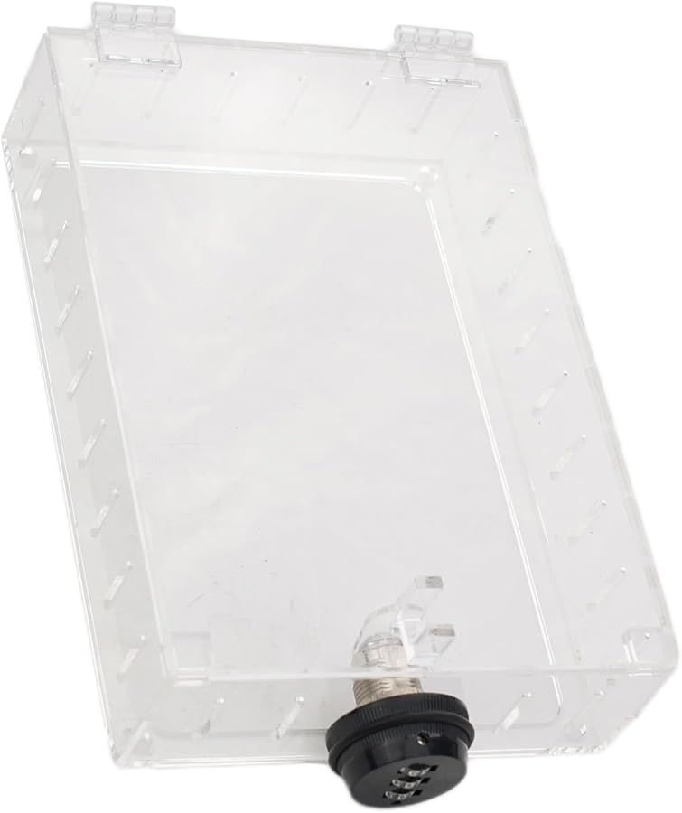 Acrylic Thermostat Lock Box With Combination Lock Clear Protective Cover 20x14x5cm - Image 3