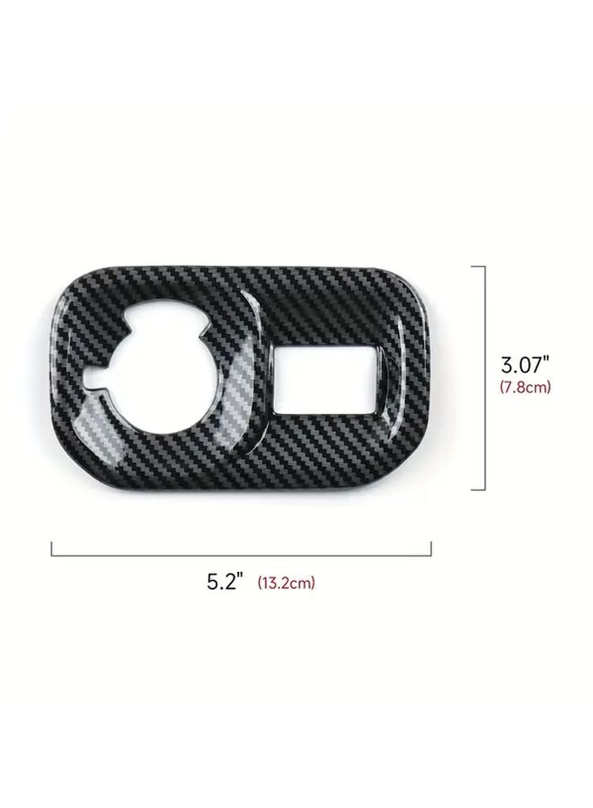 Carbon Fiber Headlight Switch Cover Trim Panel Set Black Left Hand Drive - Image 3