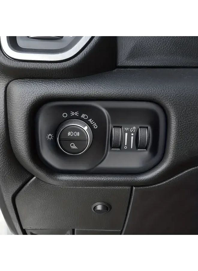Carbon Fiber Headlight Switch Cover Trim Panel Set Black Left Hand Drive - Image 5