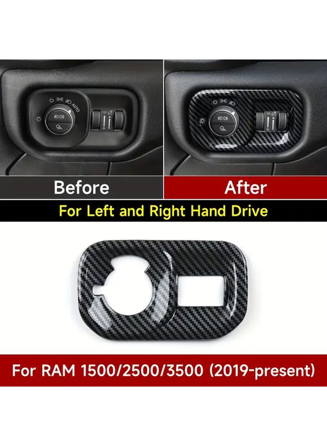 Carbon Fiber Headlight Switch Cover Trim Panel Set Black Left Hand Drive - Image 2