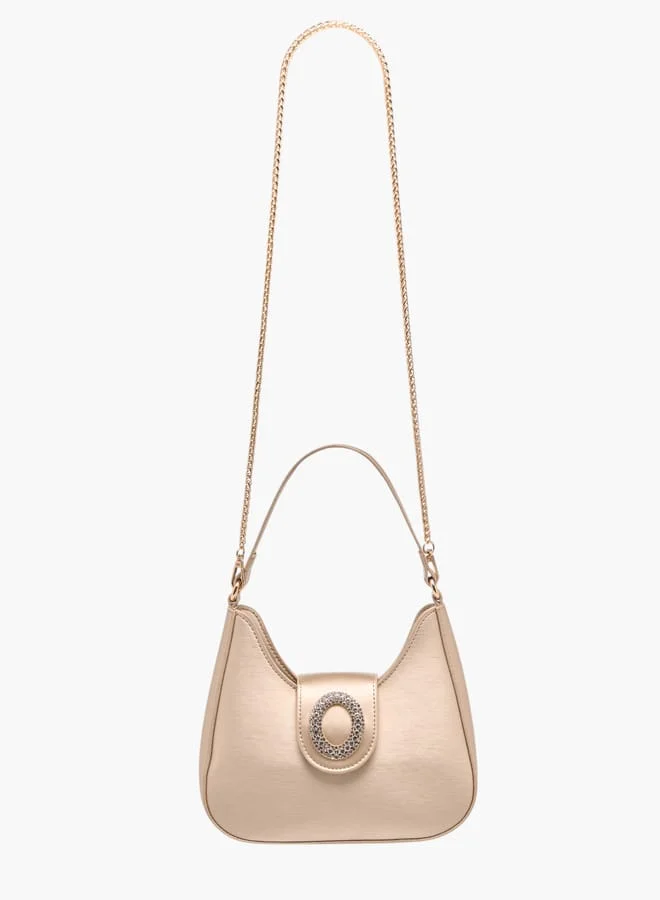 فلورا بيلا من شو إكسبرس Womens Embellished Shoulder Bag With Magnetic Button Closure