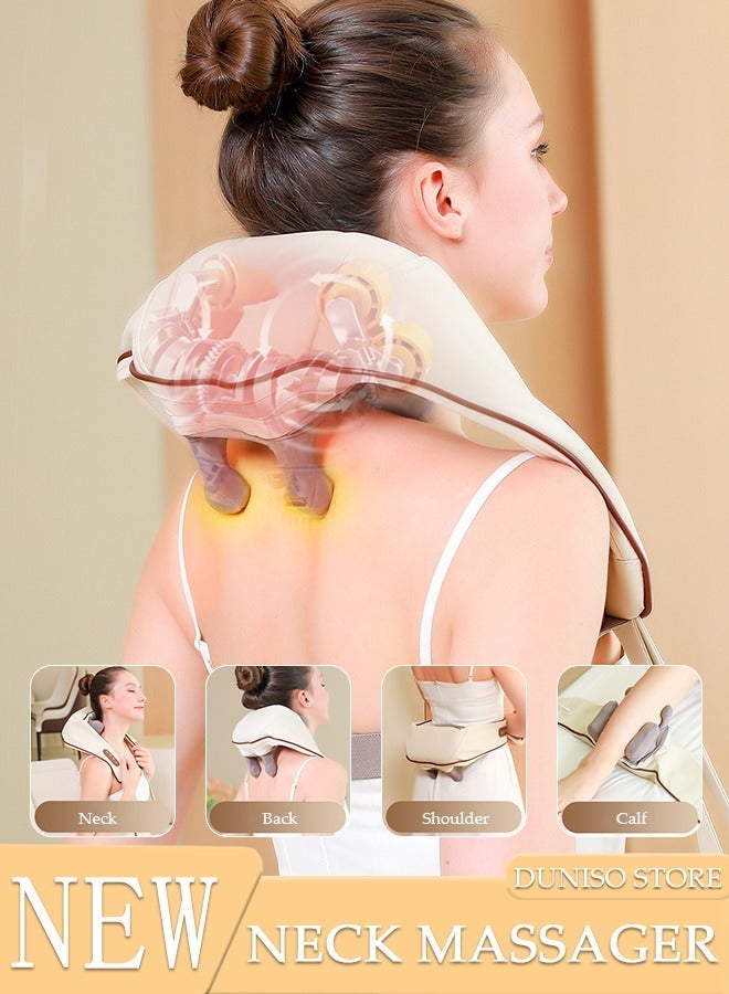 DUNISO Intelligent High Endurance Cervical Massager Neck Trapezius Muscle Shoulder Waist Leg Kneading Hot Compress Massage Cape for Relaxing Shoulder and Cervical Massage - Image 1