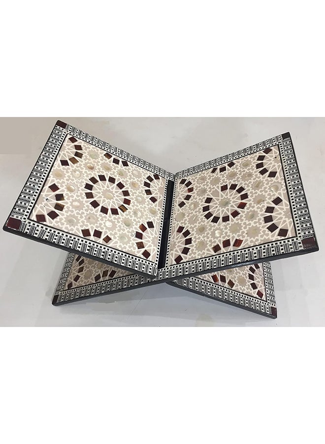 Quran Holder - Seashell And Wood - Pomegranate Seeds Color 