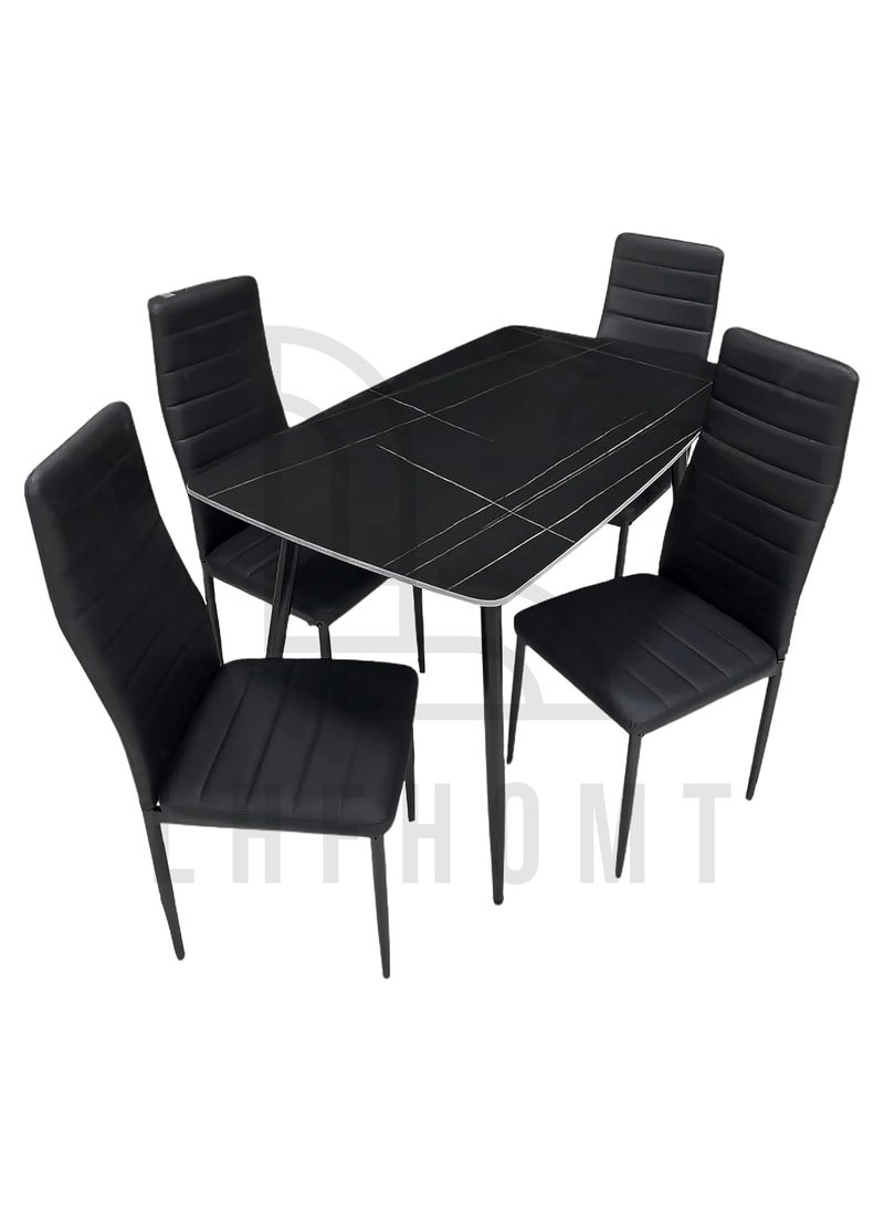 LHFHOMT - LHFHOMT - 5-Pieces Dining Sets, 1 Piece Rectangular Table With 1+4 Seater Modern Design Furniture for Home, Dining Room, Cafeteria - Image 1