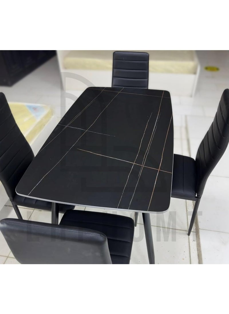 LHFHOMT - LHFHOMT - 5-Pieces Dining Sets, 1 Piece Rectangular Table With 1+4 Seater Modern Design Furniture for Home, Dining Room, Cafeteria - Image 1