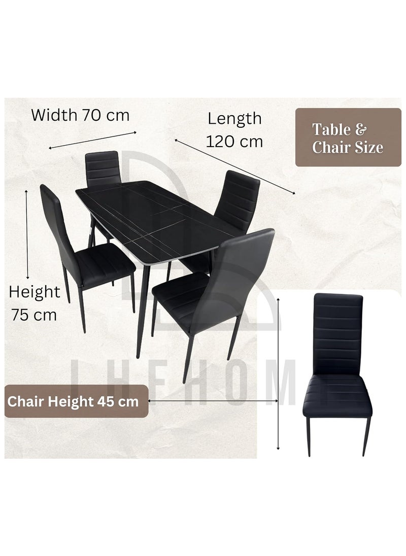 LHFHOMT - LHFHOMT - 5-Pieces Dining Sets, 1 Piece Rectangular Table With 1+4 Seater Modern Design Furniture for Home, Dining Room, Cafeteria - Image 1