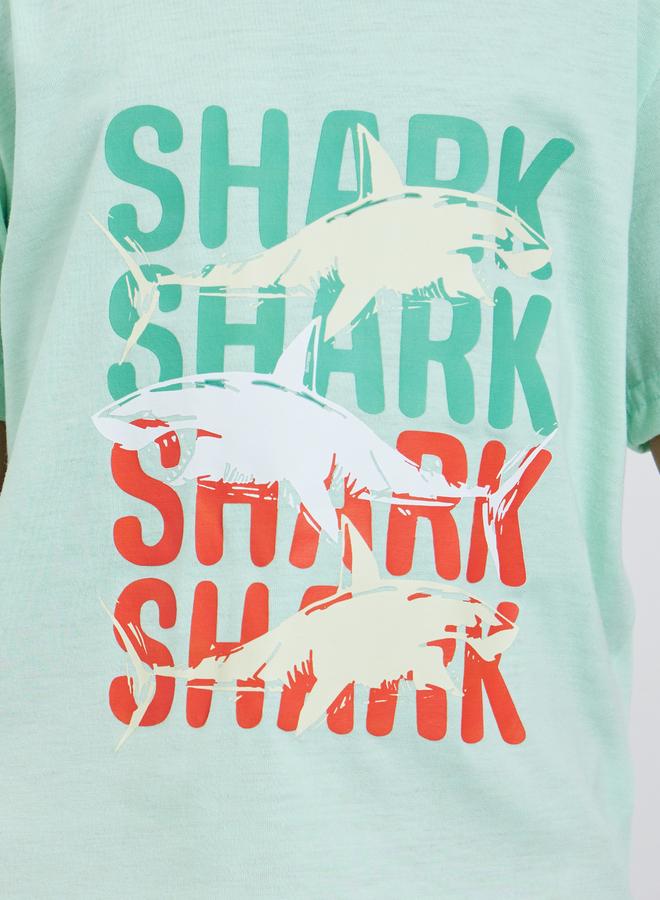 ستايلي طقم تي شيرت وشورت بطبعة جرافيك للأولاد - Image 3