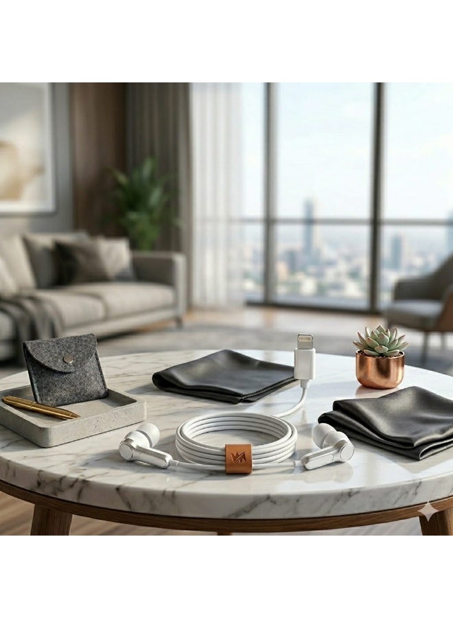 Winmax Stereo Earphones with Lightning Port - Crystal Clear Sound with Built-in Microphone - Ergonomic Design Compatible with iPhones and iPads - Image 1