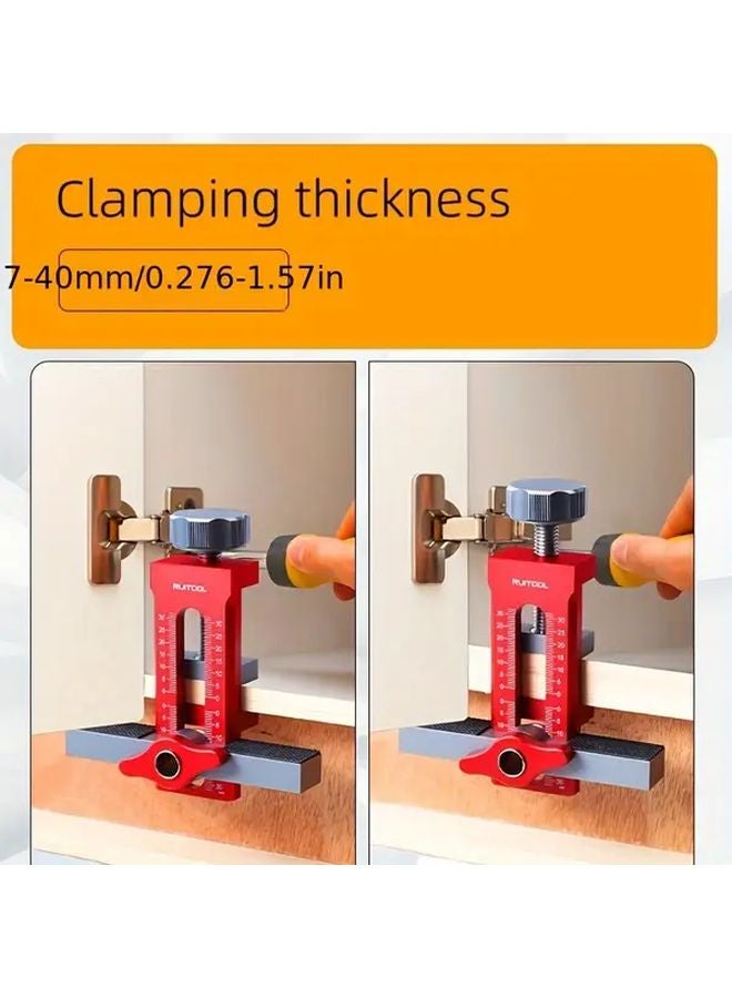 2 in 1 Cabinet Door Installation Positioner Push Latch Drilling Jig with Drill Bits B Set - Image 4
