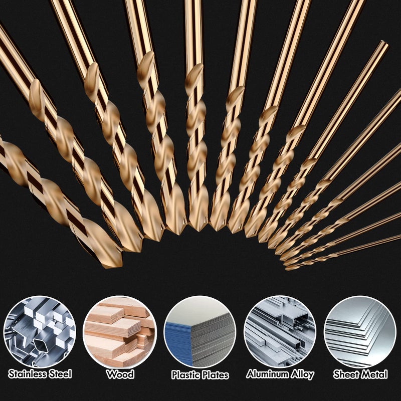 Macxcoip Metric 4Pcs M35 Cobalt Drill Bit Set  9Mm Hss Cobalt Jobber Drill Bits  For Hardened Metals  Stainless Steel  Cast Iron And Wooden Plastics - Image 4
