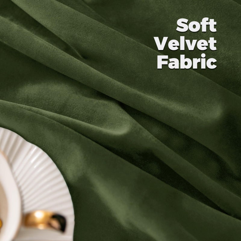 BGment Dark Green Velvet Curtains 84 Inches for Living Room, Super Soft Luxury Thermal Insulated Blackout Curtains & Drapes with Back Tab Rod Pocket for Bedroom, Set of 2 Panels, 52 x 84 Inch - Image 5