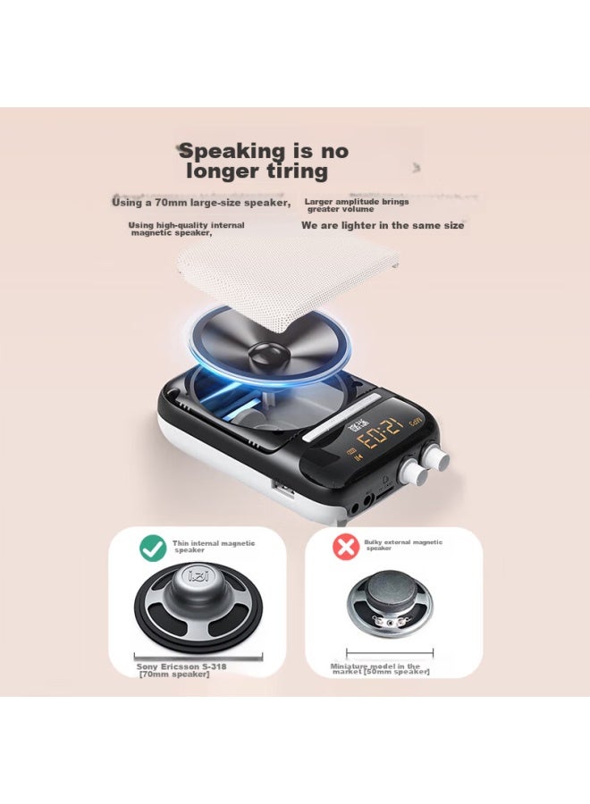 SOAIY S318 Portable Amplifier For Teachers, Usb Flash Drive, Tf Card, Microphone, Loudspeaker, Anti-howling, Tour Guide, Bluetooth Speaker, Outdoor Teaching, Lecturing, Type-c Gold - Image 3
