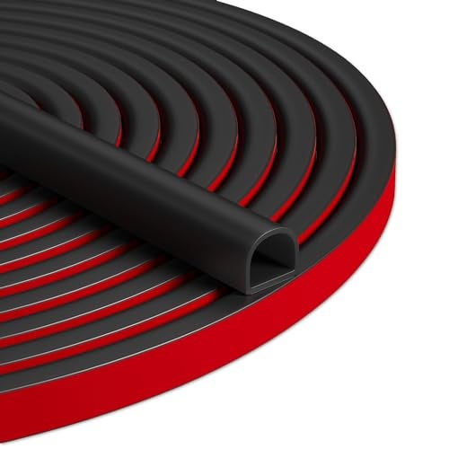 Bantie 20FT Weather Stripping Door Seal - Self Adhesive Weather Insulation Strip Weatherstripping Silicone D Shaped Seal Strip Door Frame Gap Filler/Window Soundproofing - Image 1