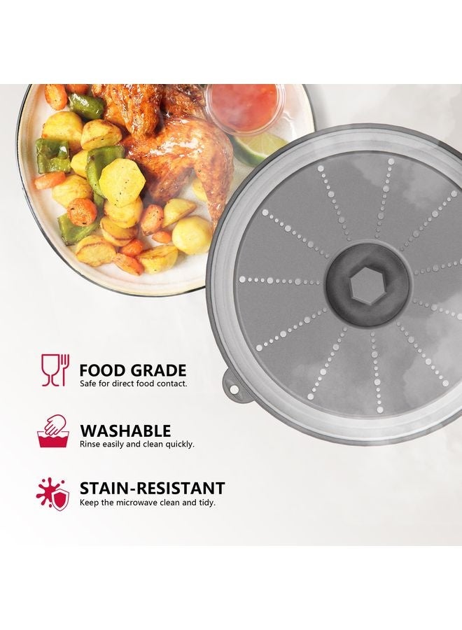 HOMESTAR Microwave Splatter Cover Vented for Food with Hook Hole, Splatter Guard & Colander Kitchen Gadget for Food, Meal Prep, Grey - Image 5