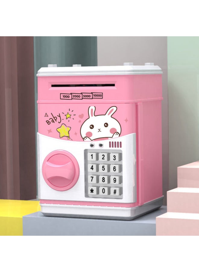 Special Cartoon Piggy Bank ATM Password Box Music Automatic Roll Money Children Creative 61 Gift-Color:821-6 Good Night Rabbit - Image 1
