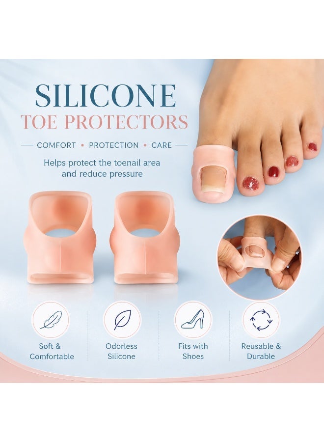 Ucanbe 2pcs Comfortable Silicone Ingrown Toenail Protectors - Durable, Odorless Foot Care Tool for Pain Relief & Nail Health - Image 3