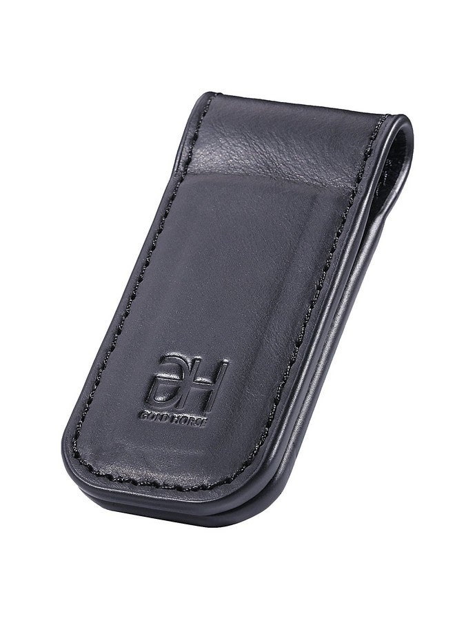 جي أتش جولد هورس حامل بطاقات عمل نحيف مغناطيسي من جي إتش جولد هورس، مصنوع من الجلد الطبيعي للرجال، لون أسود - Image 3