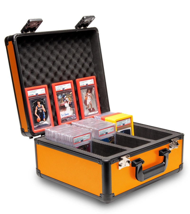 Panopply SLAB ARMOR 3 Row Graded Card Storage Box PSA Card Slab Case For Graded cards Hold 120 Slabs Graded Card Case PSA Graded Card Storage Sports Baseball Card Collector Gifts ORANGE - Image 2
