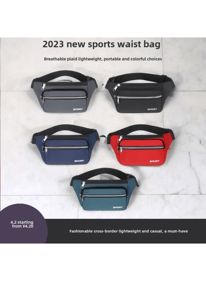 Generic Men's And Women's Crossbody Bag Water-repellent Shoulder Bag Outdoor Sports Wear-resistant Multifunctional Mobile Phone Bag Waist Bag-Color:188 Dragon Dance Blue  - Image 3