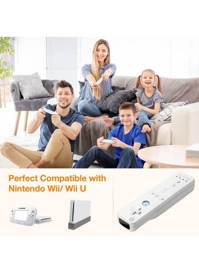 LORDONE - Wii Remote Controller, Wireless Game Wii Remote With Motion Plus For Nintendo Wii And Wii U, With Silicone Case And Wrist Strap (2 Pack, White) - Image 1