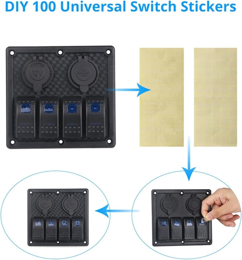 Wivplex Herorider Marine Switch Panel with Dual USB Charger - Image 3