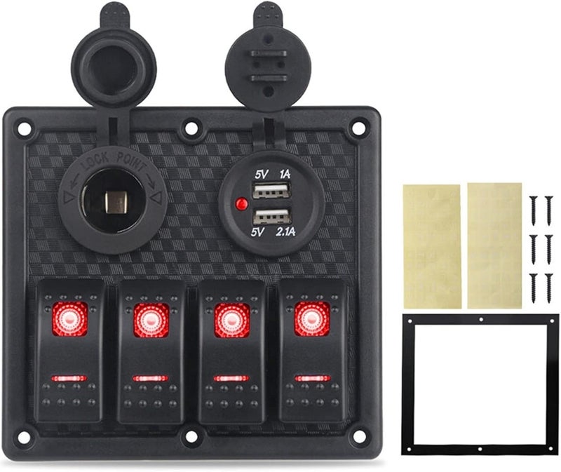 Wivplex Herorider Marine Switch Panel with Dual USB Charger - Image 1