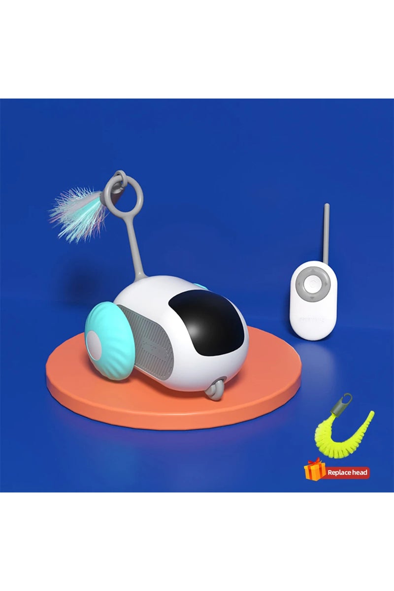 erorex Blue Smart Cat Toy 2 Modes Automatic Moving Remote Controlled Toy Car for Cats Dogs Interactive Play