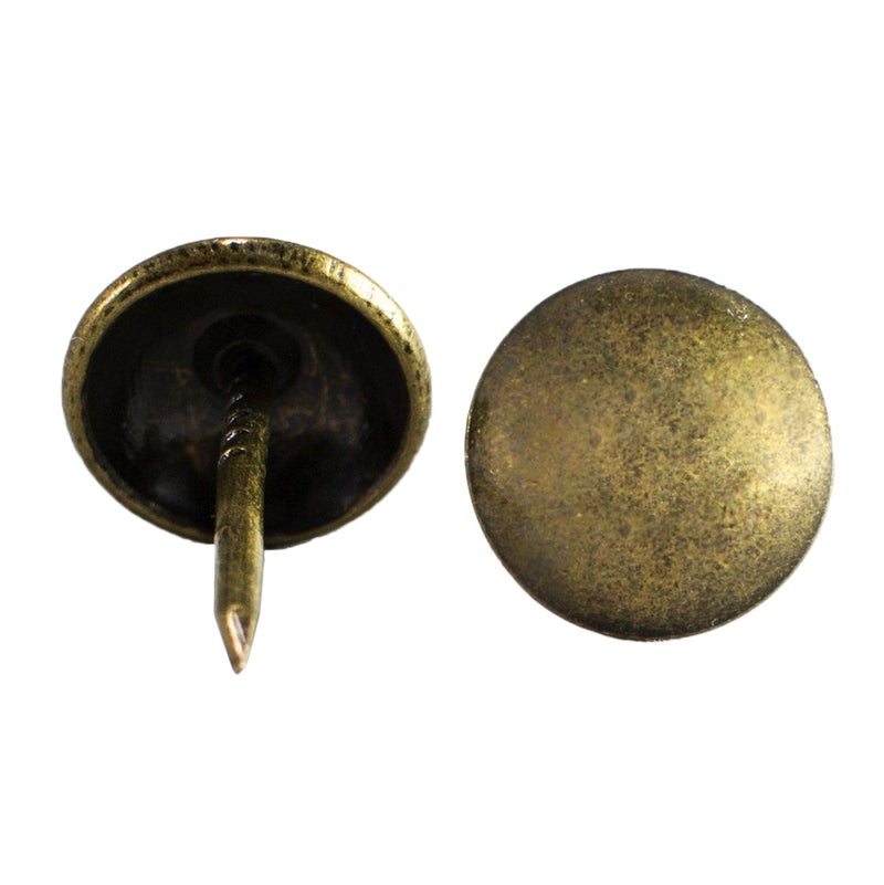 decotacksÂ® 500 PCS Heavy Duty Antique Brass Finish Upholstery Tacks, Sofa Nails, French Natural Thumb Tack,Push Pin, 7/16" Head Dia [Antique Brass, French Natural] DX0511AB500 - Image 5
