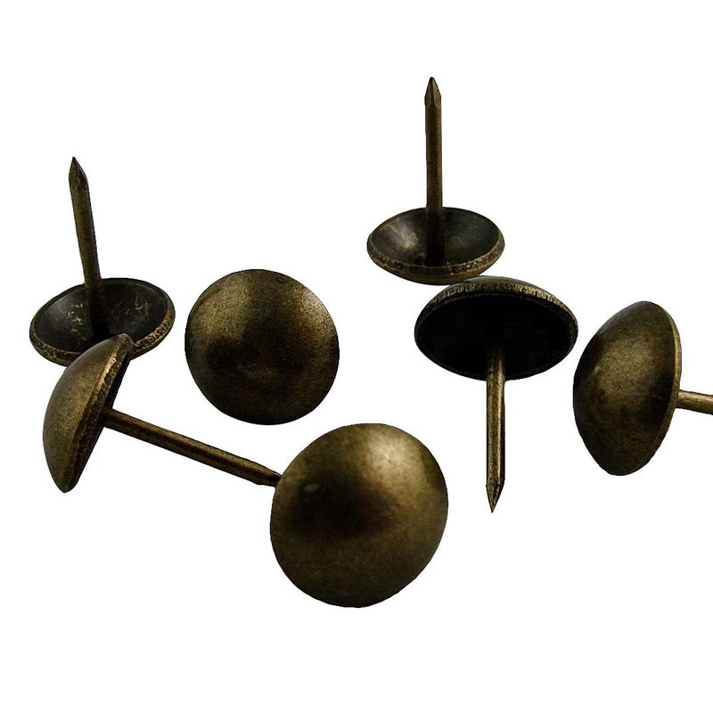 decotacksÂ® 500 PCS Heavy Duty Antique Brass Finish Upholstery Tacks, Sofa Nails, French Natural Thumb Tack,Push Pin, 7/16" Head Dia [Antique Brass, French Natural] DX0511AB500 - Image 3