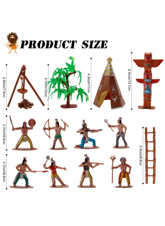 X Hot Popcorn - 23 Pcs Native American Figurines Indian Figurines Indians Historical Plastic Action Figures For Projects Decoration Birthday Gift - Image 1
