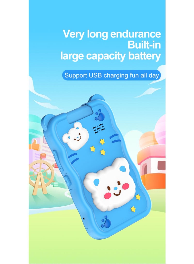 بلو فاير هاتف ذكي جديد للأطفال مع كاميرا لمس 2.8 بوصة - دقة 48 ميجابكسل، فيديو 1080P، عدسة دوارة 180 درجة، ألعاب ذكاء، مشغل موسيقى، هدية تعليمية للأطفال الصغار - Image 3