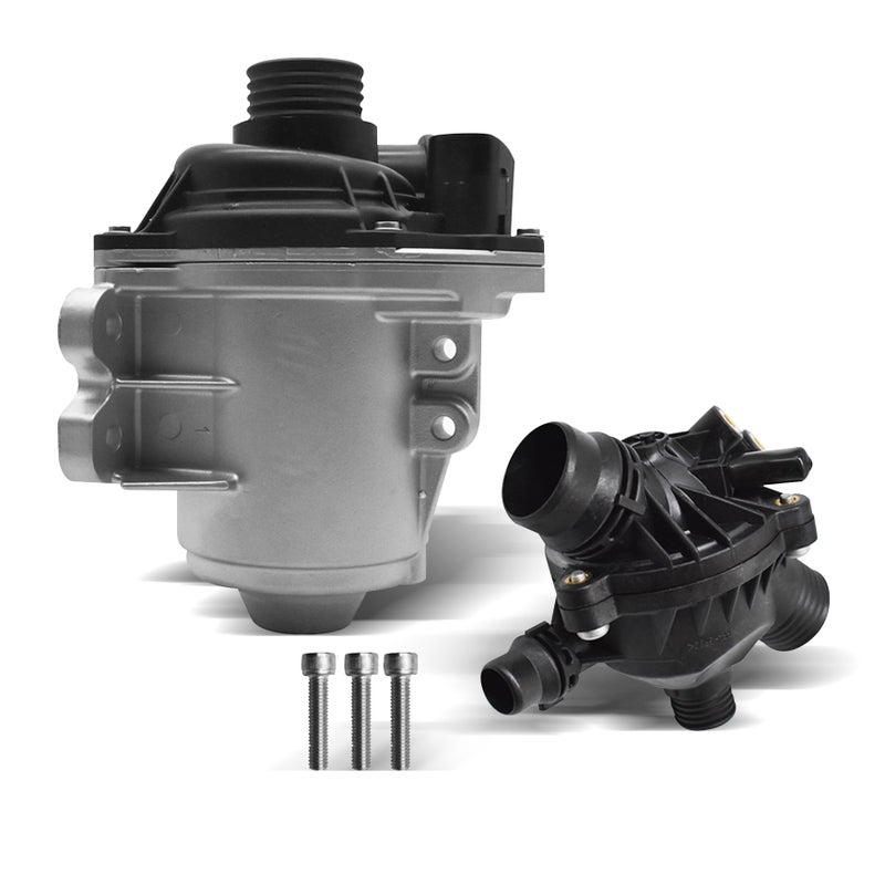 WFLNHB Electric Engine Water Pump Bolts and Thermostat 11537549476 Replacement for BMW 640i 535i 740i 740Li 535xi X1 X3 X4 X5 X6 Z4 30L L6 11517632426