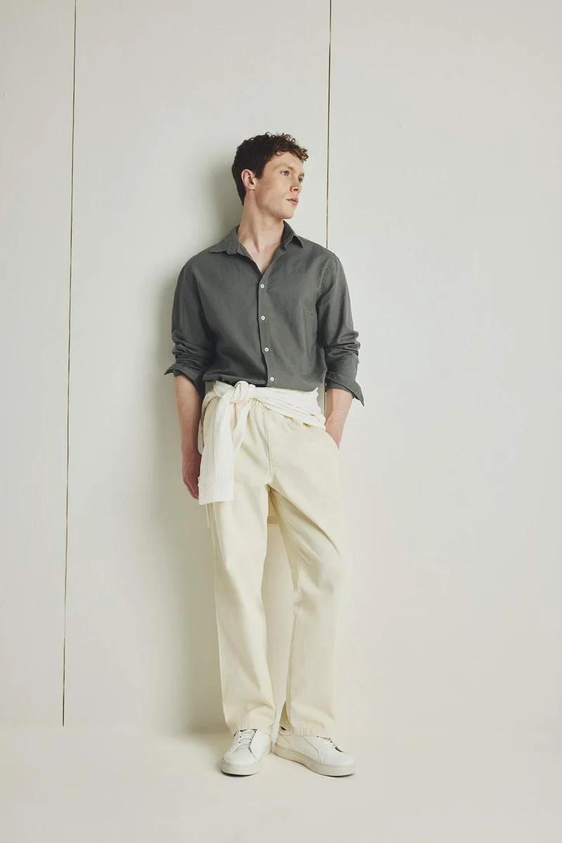 DeFacto Loose Comfortable Fit Wide Leg Summer Linen Trousers
