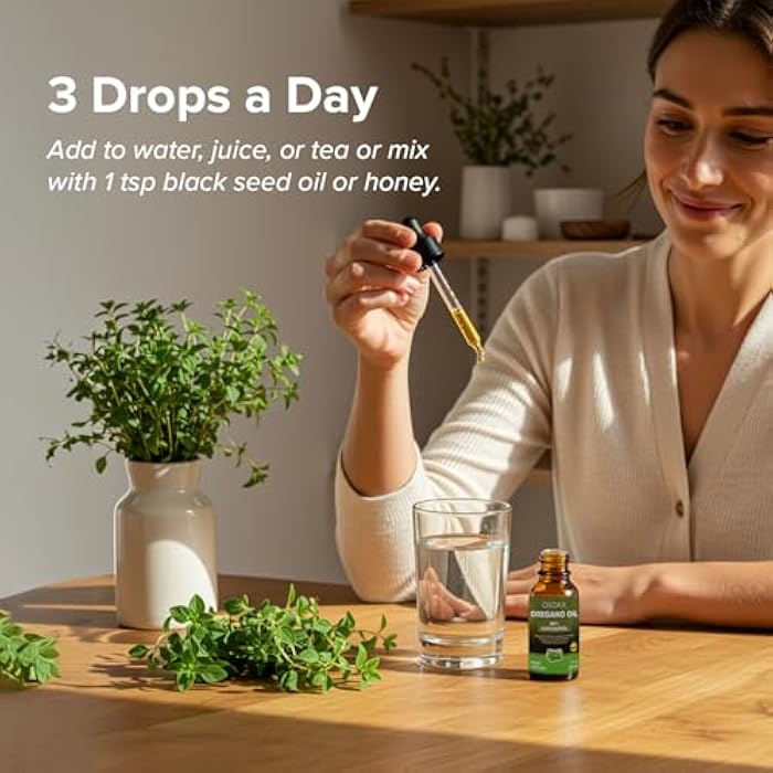 ORZAX Oregano Oil Drops with Olive Oil - 88% Carvacrol and 0.3% Thymol - Non-GMO & Sugar-Free & Gluten-Free & Vegan - Herbal Supplement for Immune Support and Digestive Health - 30 ml - 200 Day Supply - Image 4
