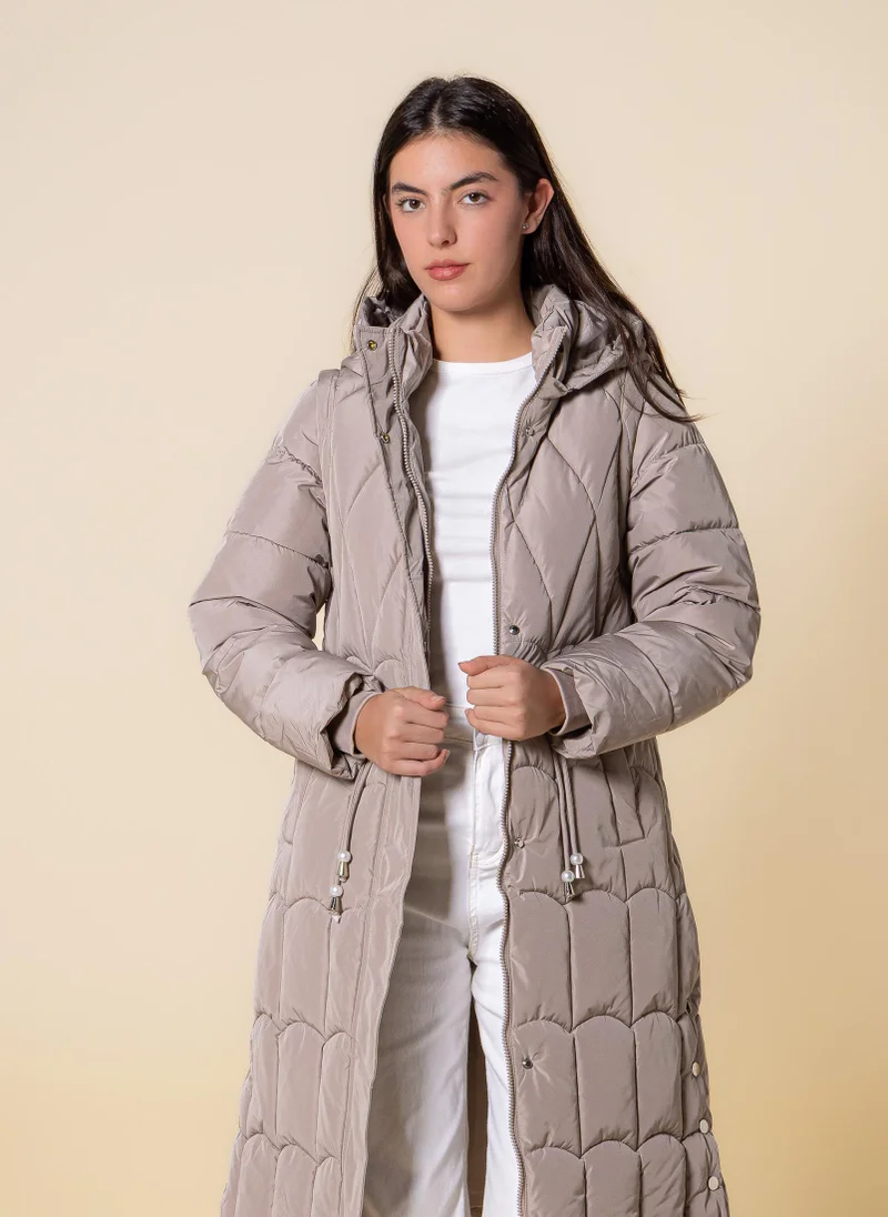 شايبس جاكيت مبطن طويل مفصل