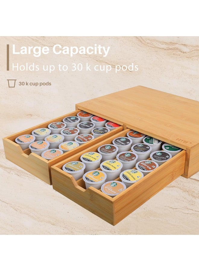 HTB K Cup Holder Compatible with K Cups,Coffee Pod Holder Holds Up 30 Cups,K Cup Organizer Storage Drawer - Image 3