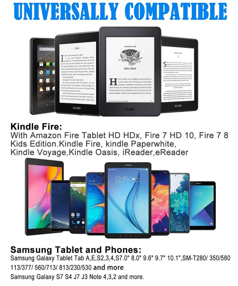 كابل ميكرو USB بطول 3 أقدام متوافق مع Fire 6 7 HD 8 10 والأجهزة اللوحية القديمة، Samsung Galaxy Tab A, E, S2, 3, 4, S مقاس 7.0" 8.0" 9.6" 9.7" 10.1"، SM-T280/350. كابل شاحن USB لـ Kindle Paperwhite, Oasis, E-Reader - Image 3