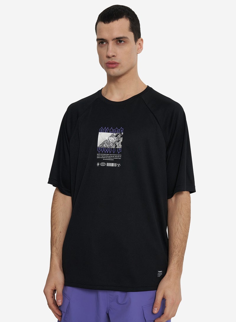 Termit تي شيرت رجالي أسود EU 44-46، تيرميت، تصميم فضفاض، مزيج ألياف صناعية متين، مريح وأنيق لأسلوب الحياة النشط - Image 2