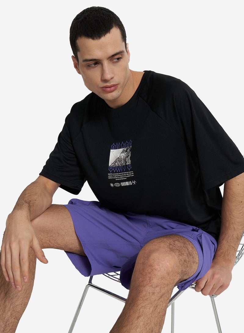 Termit تي شيرت رجالي أسود EU 44-46، تيرميت، تصميم فضفاض، مزيج ألياف صناعية متين، مريح وأنيق لأسلوب الحياة النشط - Image 1