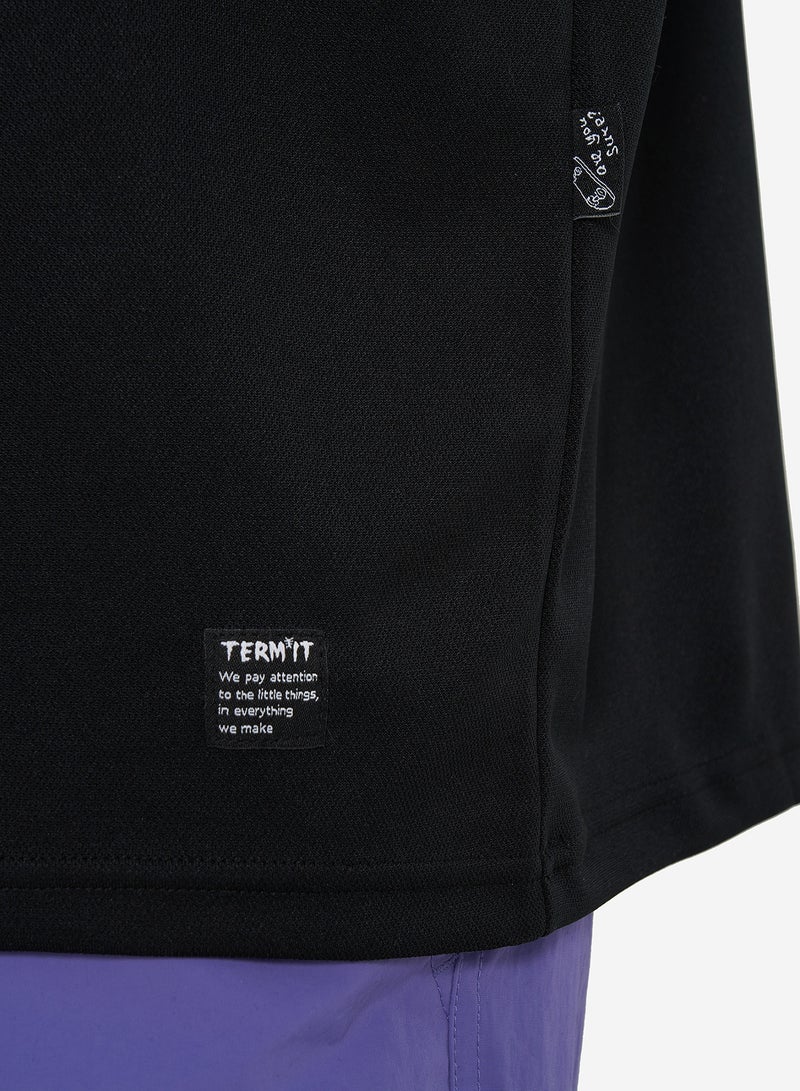 Termit تي شيرت رجالي أسود EU 44-46، تيرميت، تصميم فضفاض، مزيج ألياف صناعية متين، مريح وأنيق لأسلوب الحياة النشط - Image 5