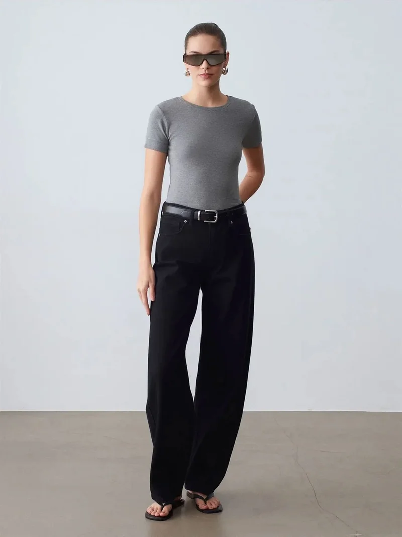 Dilvin DILVIN Women's Slim Fit Crew Neck T-Shirt