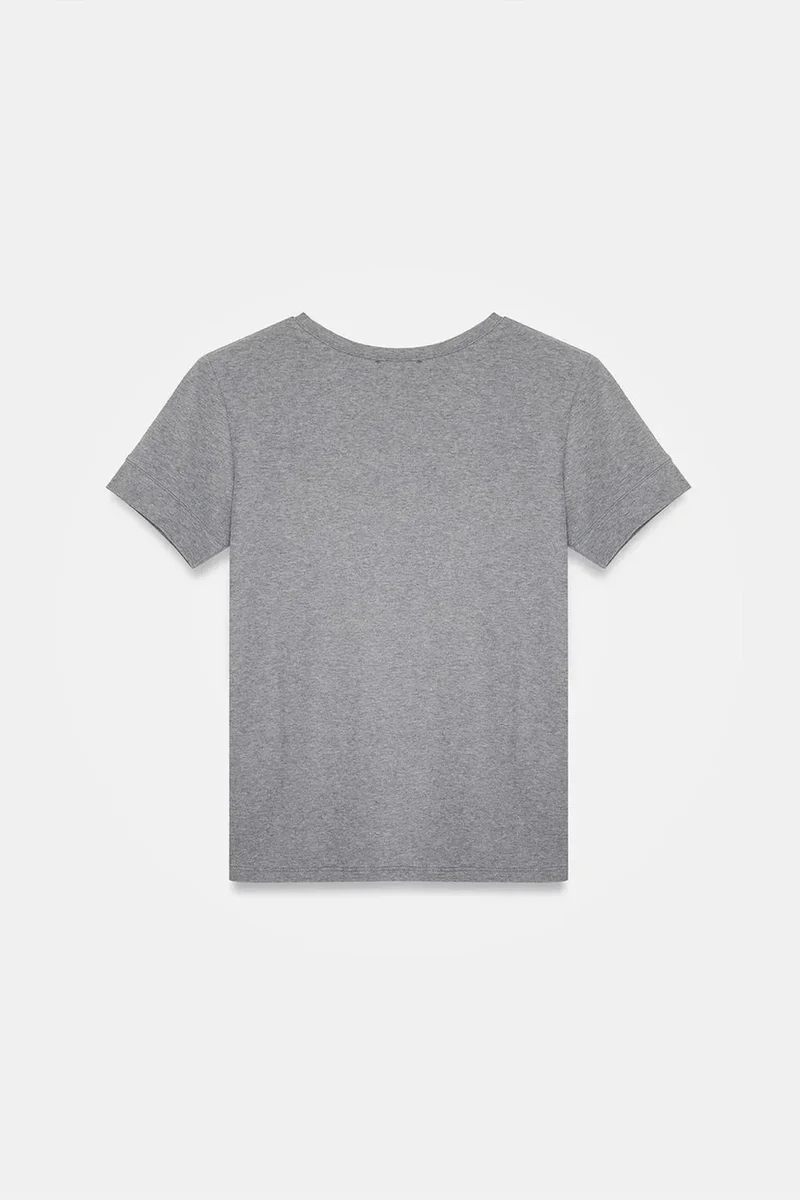 Dilvin Grey DILVIN Women's Slim Fit Crew Neck T-Shirt for Women | Best Price UAE
