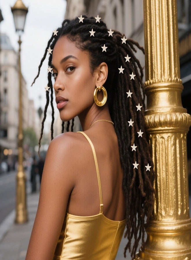 YISSION 20 Pcs Mini Rhinestone Star Hair Clips Small Decorative Gold Hair Clip Cute Star Hair Barrettes Gold Hair Accessories for Women Girls - Image 5