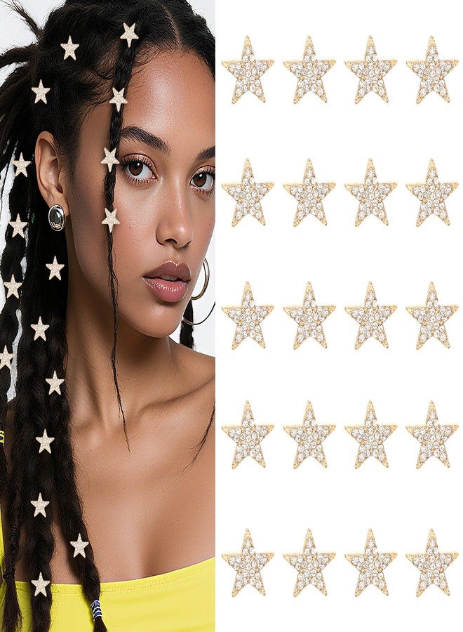YISSION 20 Pcs Mini Rhinestone Star Hair Clips Small Decorative Gold Hair Clip Cute Star Hair Barrettes Gold Hair Accessories for Women Girls - Image 1