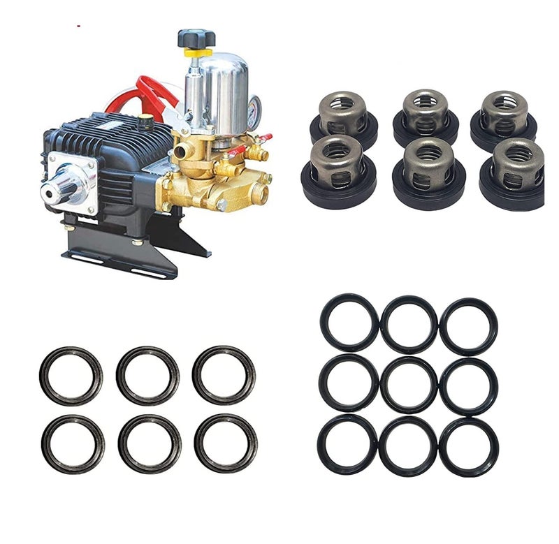 DGK Htp Pump 30L & 50L Repair Kit (Service Kit) With 6 Valve Seals, 9 Piston Glen Washers, 6 Complete Spring Valve Assemblies, Manual - Image 1