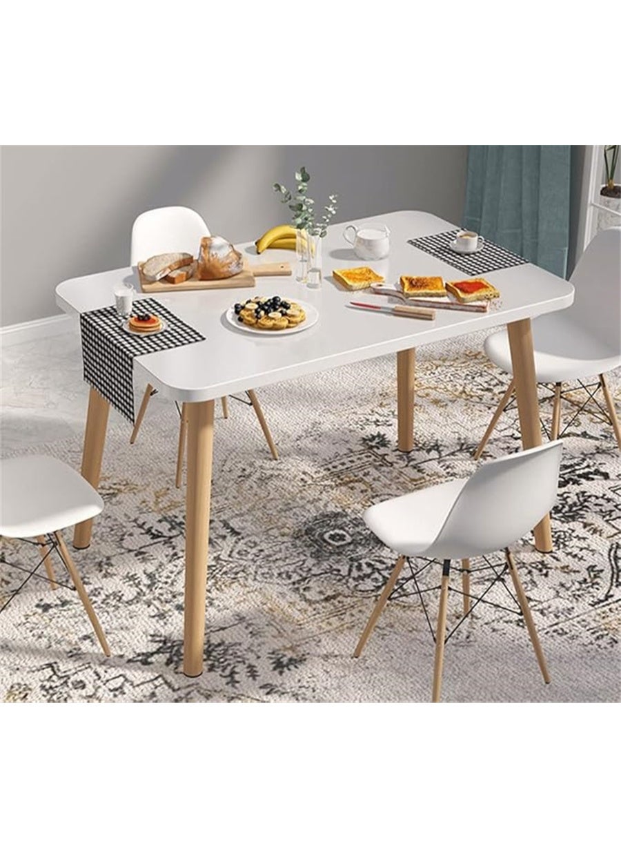 Modern Dining Table, Rectangle Wood Kitchen Table Coffee Desk with Solid Legs, Simple Breakfast Table Meeting Desk for Home Dining Room Living Room Office (Rectangle, 100*60cm)