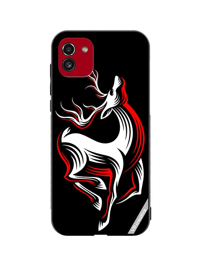 VR CREATIVE Protective Case Cover For Samsung Galaxy A03 Deer On A Black Design Multicolour - Image 1