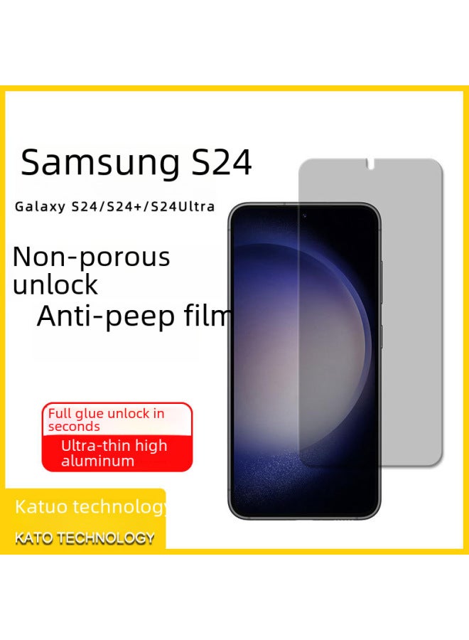 For Samsung S24 Seconds Unlock Anti-peep Film S24ultra Full Screen Screen Unlock With Version S24 Mobile Phone Tempered Film-Color:0.18 HD Peep-proof Unlock [Transparent] [starting From 10 Pieces For A Single Model, Mixed Batch Will Not Be Shipped]]-Size:Sa S25 (data Included, Fingerprint Unlocking Included)  - Image 2