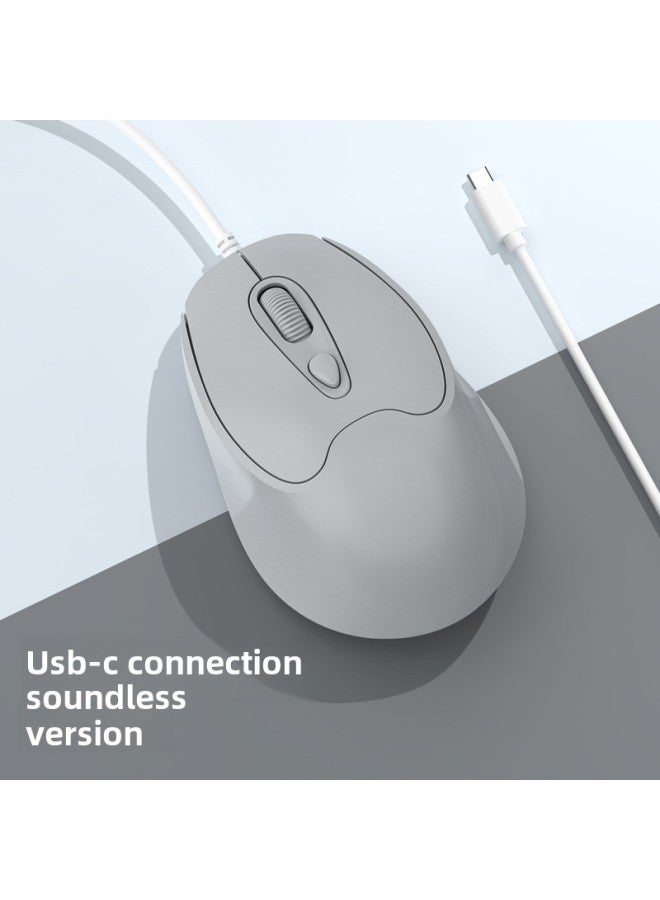 Wireless Mouse Bluetooth Three-mode Mute Type-c Charging Laptop Desktop Office Home Wholesale-Colour:Typec Wired Model—night Sky Gray - Image 1