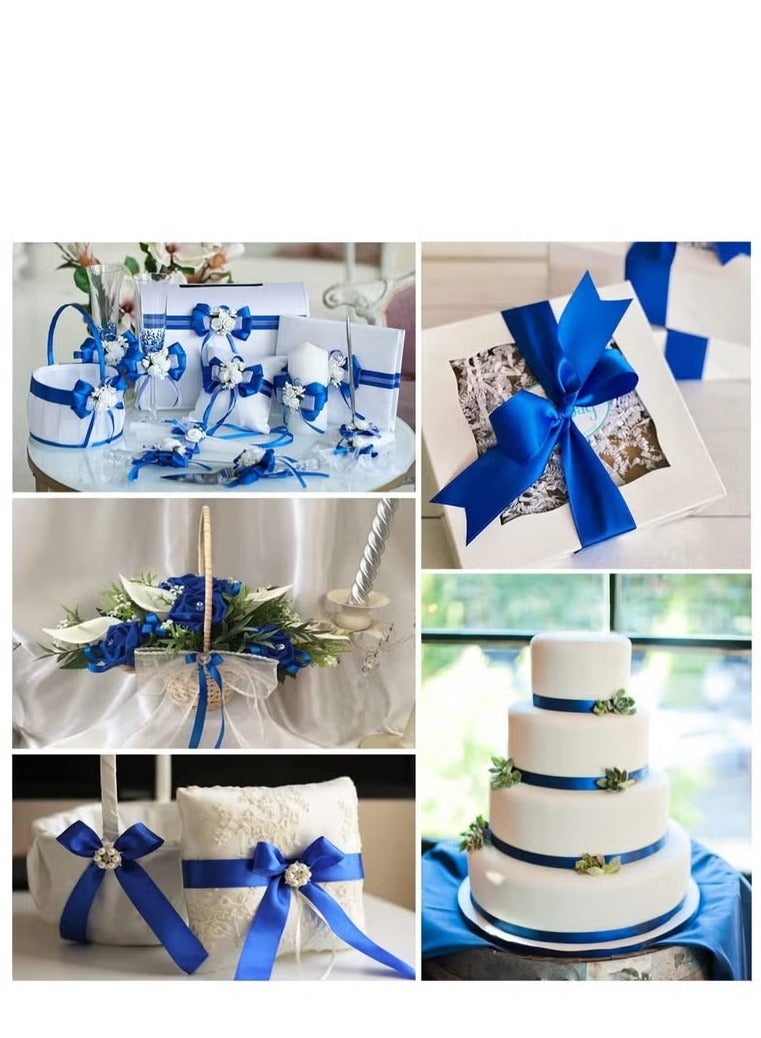 Generic Royal blue Ribbon, 38mm-40mm x 25 Yards Fabric Satin Ribbon for Gift Wrapping, Crafts, Hair Bows Making, Wreath, Wedding Party Decoration and Other Sewing Projects  - Image 4